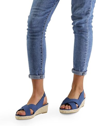 mysoft Women's Espadrille Wedge Sandals Platform Slingback Criss Cross Low Wedges Slip On Open Toe Dress Summer Shoes in Kuwait