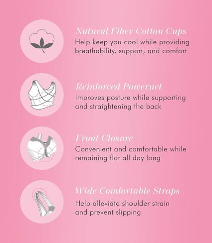 حمالة صدر رائعة من القطن 5100531 تدعم الظهر ووضعية الجسم بشكل لاسلكي بالكامل in Kuwait