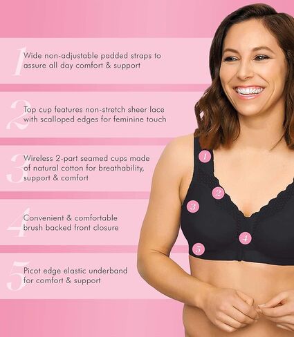 حمالة صدر رائعة من القطن 5100531 تدعم الظهر ووضعية الجسم بشكل لاسلكي بالكامل in Kuwait