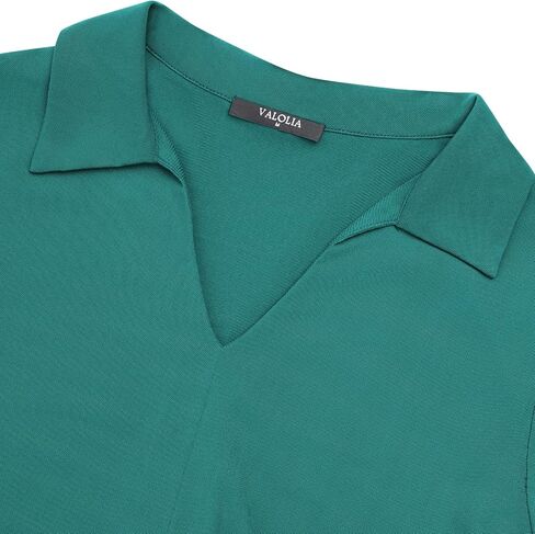 بلوزات نسائية من VALOLIA بأكمام 3/4 شبكية وطبقات مزدوجة وقمصان كاجوال برقبة على شكل حرف V وقمصان زهرية in Kuwait