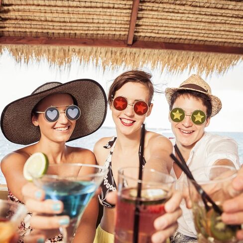ARTUFABU Fun Party Sunglasses - Retro Flip-Up Round Sunglasses Hippie Accessories Shape Sunglasses for Adults Novelty Heart Shape Glasses Funny Photo Booth Props Circle Sun Glasses for Party Favors in Saudi Arabia