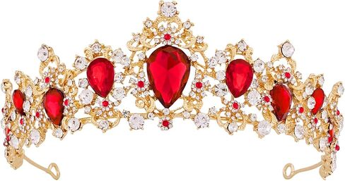 Crowns for Women, Vofler Gold Tiara w/Sapphire - Baroque Blue Crystal Rhinestone Head Piece Accessories for Princess Girls Queen Bridal Bride Birthday Wedding Prom Quinceanera Halloween Costume Party in Saudi Arabia