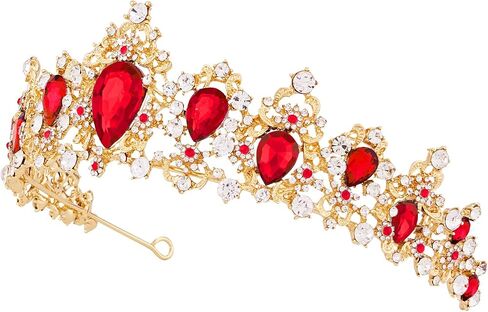 Crowns for Women, Vofler Gold Tiara w/Sapphire - Baroque Blue Crystal Rhinestone Head Piece Accessories for Princess Girls Queen Bridal Bride Birthday Wedding Prom Quinceanera Halloween Costume Party in Saudi Arabia