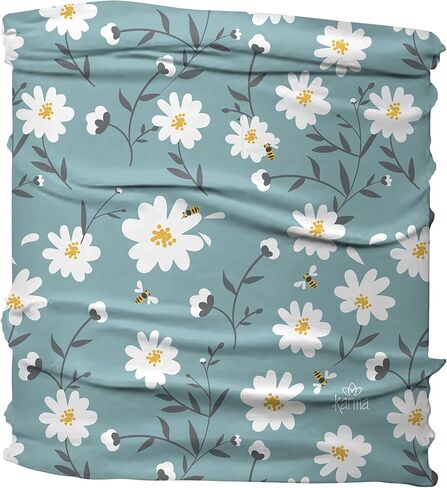 Karma Al Fresco Floral Headband for Women - Medium - Fabric Headband and Stretchy Hair Scarf - Light Tan/Blue in Kuwait