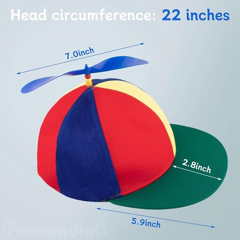 Framendino, Flat Brim Adult Rainbow Propeller Hat Helicopter Top Hats Detachable Baseball Cap in Saudi Arabia