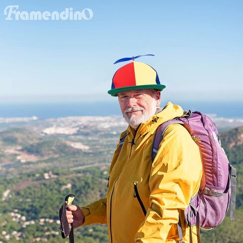 Framendino, Flat Brim Adult Rainbow Propeller Hat Helicopter Top Hats Detachable Baseball Cap in Saudi Arabia