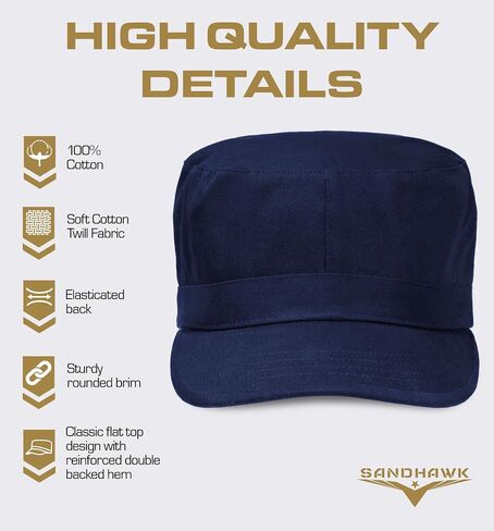 Sandhawk Military Hat, Army Hat, Conductor Hat, Military Cap, Army Cap, Cadet Hat, Cadet Cap, Patrol Cap,Painters Hat for Men in Saudi Arabia