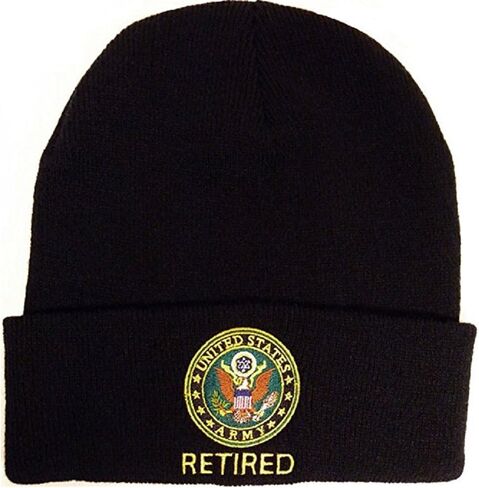 EAGLE CREST U.S. Army Retired Knit Beanie Cap. Black in Saudi Arabia