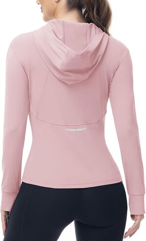 TBMPOY Women's Full Zip Hoodie Lightweight Athletic Jackets Slim Fit Workout Track Running Jacket with Thumb Holes in Kuwait