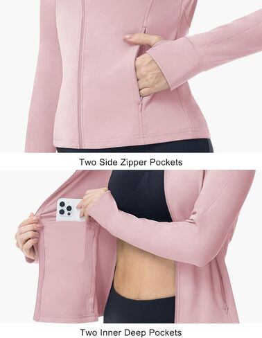 TBMPOY Women's Full Zip Hoodie Lightweight Athletic Jackets Slim Fit Workout Track Running Jacket with Thumb Holes in Kuwait