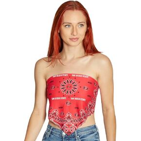 Lojobands Women's Bandana Top Tailgate Outfit College Tank Top Crop Top Made in USA One Size Fits Most