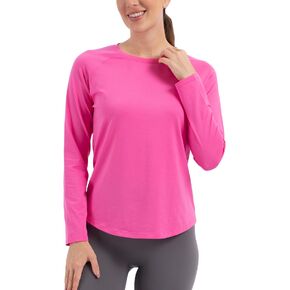 MathCat Long Sleeve Workout Shirts for Women, Pima Cotton Workout Long Sleeve Top, Loose Yoga Athletic Gym Casual T-Shirt