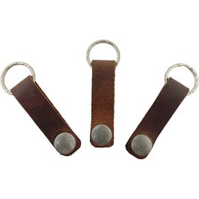 Hide & Drink, Leather Keychain With Snap (3 Pack), Key Ring Holder, Minimalist, Pocket Accessories, Handmade Includes 101 Year Warranty :: Bourbon Brown in Saudi Arabia
