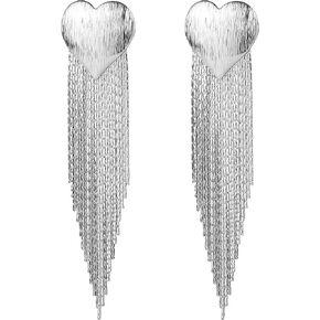SELOVO Metal Chain Fringe Dangling Tassel Liner Dangle Earrings for Women Girls