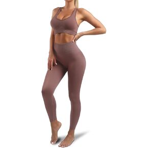 Lingdu Women’s Yoga Outfits 2 piece Set Workout Tracksuits Sports Bra High Waist Legging Active Wear Athletic Clothing Set