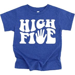 High Five 5th Birthday Groovy Birthday Shirt for Toddler & Youth Boys & Girls
