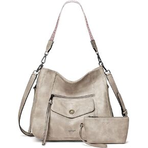 حقيبة هوبو من جلد البولي يوريثان من OPAGE للنساء، حقيبة يد عصرية للسيدات، حقيبة كتف، حقيبة كتف مع معصم in Kuwait