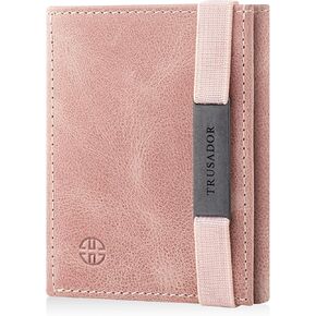 TRUSADOR Marseille Rfid Leather Wallet for Women and Men Includes ID Window, Detachable Mirror, Holds Bills, Cards, Includes Coin Pocket, Holds Cash (Brown)
