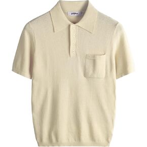 VATPAVE Mens Knit Polo Shirts Casual Short Sleeve Classic Ribbed Golf Shirt with Pockets