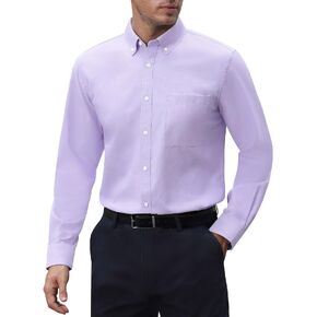 Lusead Mens Oxford Shirts Long Sleeve Button Down Shirt Regular Fit Business Casual Dress Shirts