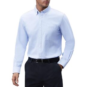 قمصان أكسفورد للرجال من Lusead بأكمام طويلة وأزرار سفلية، قمصان كاجوال مناسبة للعمل in Kuwait