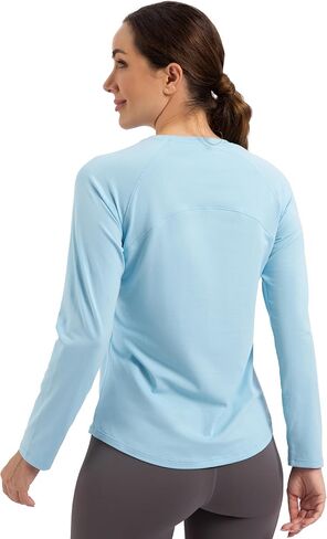 MathCat Long Sleeve Workout Shirts for Women, Pima Cotton Workout Long Sleeve Top, Loose Yoga Athletic Gym Casual T-Shirt in Saudi Arabia