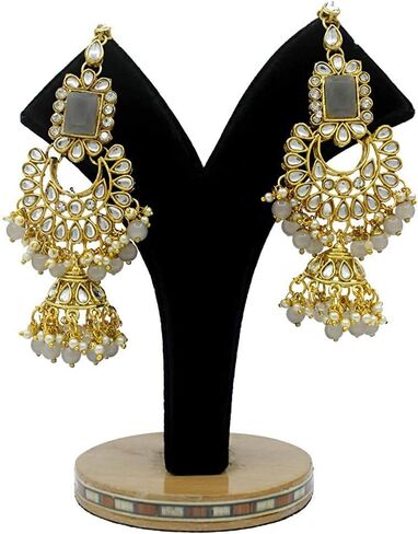 مجموعة قلادات زفاف هندية أنيقة من I Jewels مرصعة بلؤلؤ بوليوود ولؤلؤ كوندان in Kuwait