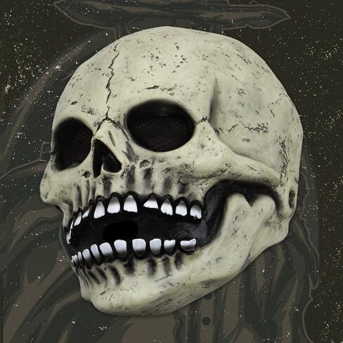 منطقة الحفلات، قناع جمجمة مخيف للهالوين، قناع رأس كامل، قناع جمجمة مخيف، قناع هيكل عظمي من اللاتكس، قناع خوذة من اللاتكس، هيكل عظمي واقعي بشري للحفلات التنكرية in Kuwait