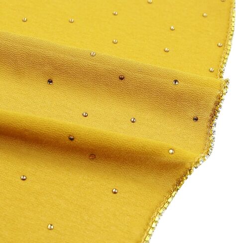 ANKOMINA Women Soft Chiffon Rhinestone Long Scarf Shawl Fashion Muslim Hijab Head Wrap Scarves in Saudi Arabia