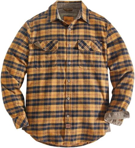 Venado Men's Premium Stretch Flex Force Flannel Shirt - Perfect Fall Casual Button Down in Kuwait