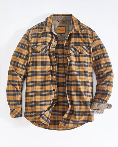 Venado Men's Premium Stretch Flex Force Flannel Shirt - Perfect Fall Casual Button Down in Kuwait