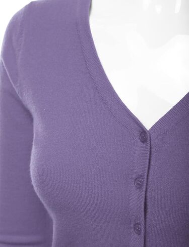 سترة نسائية من danibe بأكمام 3/4 ورقبة على شكل حرف V وأزرار سفلية ناعمة (S-XXL) in Kuwait