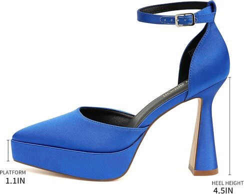 JENN ARDOR Women’s Chunky Platform High Block Heels Pointed Closed Toe Ankle Strap Comfortable Sexy Party Dress Wedding Pumps Shoes in Saudi Arabia