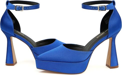 JENN ARDOR Women’s Chunky Platform High Block Heels Pointed Closed Toe Ankle Strap Comfortable Sexy Party Dress Wedding Pumps Shoes in Saudi Arabia