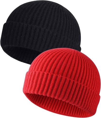 قبعة MAIAGO Fisherman للرجال والنساء، قبعة صغيرة متماسكة ذات أساور قصيرة، قبعات شتوية دافئة in Kuwait