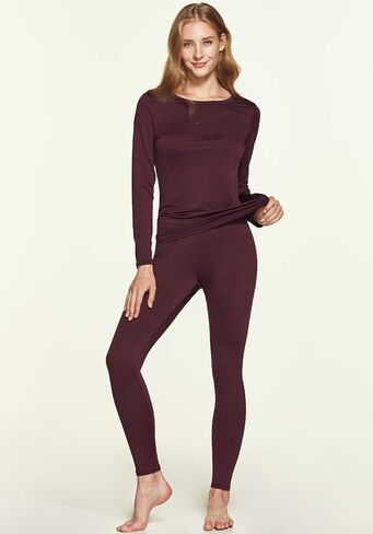 ATHLIO Women's Winter Thermal Underwear Long Johns Set, Top & Bottom for Cold Weather, Warm Base Layer in Kuwait