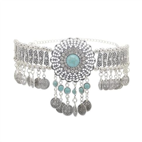 idealway Retro Boho Tribal Tassel Collar Bib Chain Chunky Pendant Statement Necklace Choker for Women in Kuwait