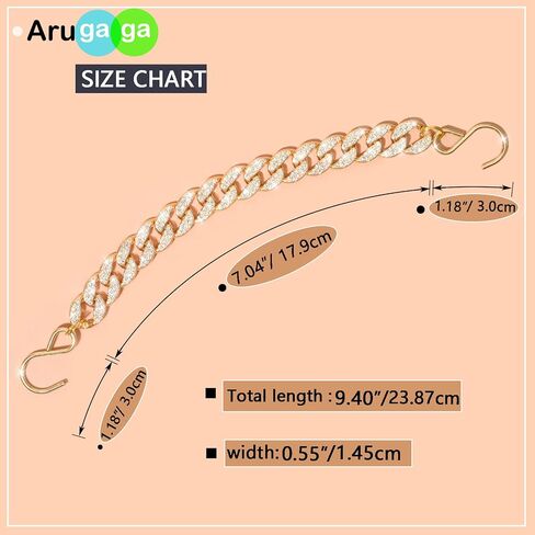 arugaga بلينغ سلاسل سحر الأحذية، سلاسل كريستال سبيكة مع حجر الراين للأحذية تسد الأحذية الديكور DIY النساء الفتيات هدايا الحفلات الفتيات الصنادل والأحذية الكاجوال in Kuwait