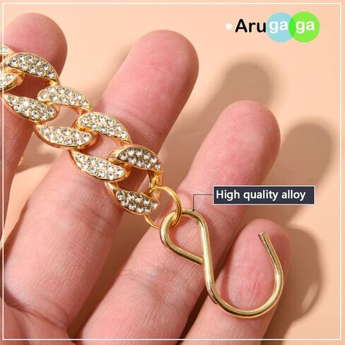 arugaga بلينغ سلاسل سحر الأحذية، سلاسل كريستال سبيكة مع حجر الراين للأحذية تسد الأحذية الديكور DIY النساء الفتيات هدايا الحفلات الفتيات الصنادل والأحذية الكاجوال in Kuwait