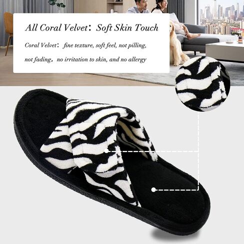 Magtoe Adjustable House Slippers for Women Memory Foam Soft Indoor Shoes Coral Fleece Lined Open Toe Home Slip on Slides Sandals All Seasons in Kuwait