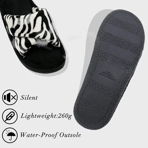 Magtoe Adjustable House Slippers for Women Memory Foam Soft Indoor Shoes Coral Fleece Lined Open Toe Home Slip on Slides Sandals All Seasons in Kuwait