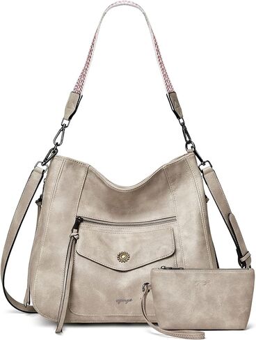 حقيبة هوبو من جلد البولي يوريثان من OPAGE للنساء، حقيبة يد عصرية للسيدات، حقيبة كتف، حقيبة كتف مع معصم in Kuwait