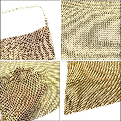 RARITYUS Women Sexy Shiny Rhinestone Tank Top Deep V Neck Chain Crop Top Shirt for Night Club Party Rave Outfit in Kuwait