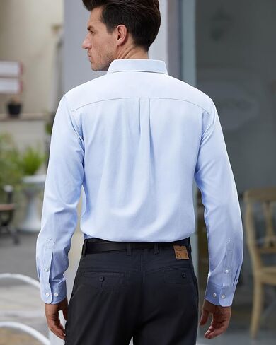 قمصان أكسفورد للرجال من Lusead بأكمام طويلة وأزرار سفلية، قمصان كاجوال مناسبة للعمل in Kuwait