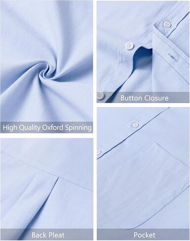 قمصان أكسفورد للرجال من Lusead بأكمام طويلة وأزرار سفلية، قمصان كاجوال مناسبة للعمل in Kuwait