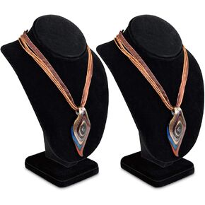MOOCA 2 Pcs Deluxe Medium Necklace Chain Jewelry Display Holder, Jewelry Stand, Necklaces Display Necklace Mannequin, Necklace Bust Jewelry Bust Stand, White Faux Leather in Saudi Arabia