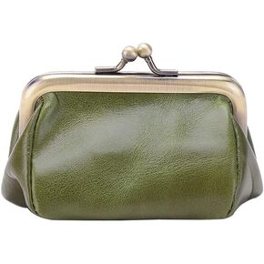 Genuine Leather Mini Vintage Coin Purse Kiss Lock change purse Cute Coin Purse Coin Organizer (Black) in Saudi Arabia