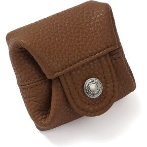 Cockatoo Genuine Leather Coin Pouch Change Holder, Mini Snap Pocket Wallet for Men Women (Dark Blue, Large)