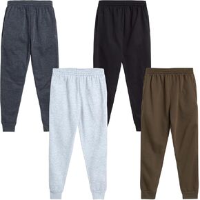 Quad Seven Boy’ Sweatpants – 4 Pack Basic Active Fleece Joggers (Size: 8-18)