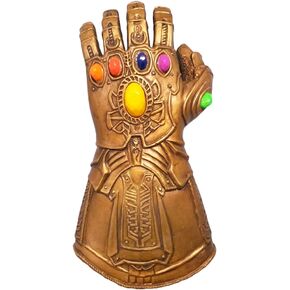 Latex Infinity Thanos Hand Glove with Light Up LED Gift for Halloween and Cosplay Gold